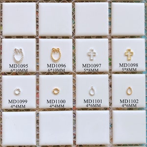 5pcs Fancy Metal 3d Charms Metal Decoration with Rhinestone Cross Drop Circle Nail Art Decoration Cellphone Decoration