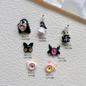 5pcs/bag Nail Art Metal 3D Charms Halloween Ghost Cat Pig Shape Nail Art Deco MD2238-2244