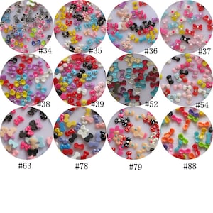 30 pz/borsa Diversi Mix-Design Borsa Fiocco con puntini di strass Fiocco in resina Deco Nail Art Decorazione Nail fai da te Deco # 3