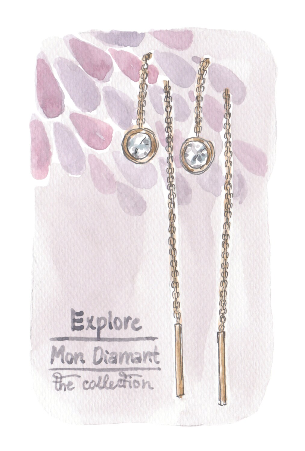 Threader Diamond Earrings Bezel Set Earrings Solitaire Etsy