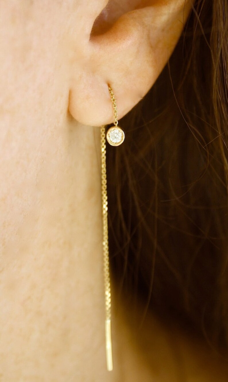 Threader diamond earrings Clearance