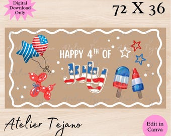 Happy 4th of July Banner | Independence Day Decor (Digital Download)