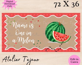 One in a Melon Banner | First Birthday, Watermelon Theme (Digital Download)