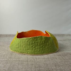 Studio Pottery Corn Husk Bowl Ceramic Ear of Corn Sculptural Vessel Cachepot