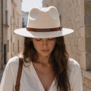 Klasyczny kapelusz fedora, bawełniany kapelusz fedora z szerokim rondem, regulowany kapelusz unisex, styl vintage