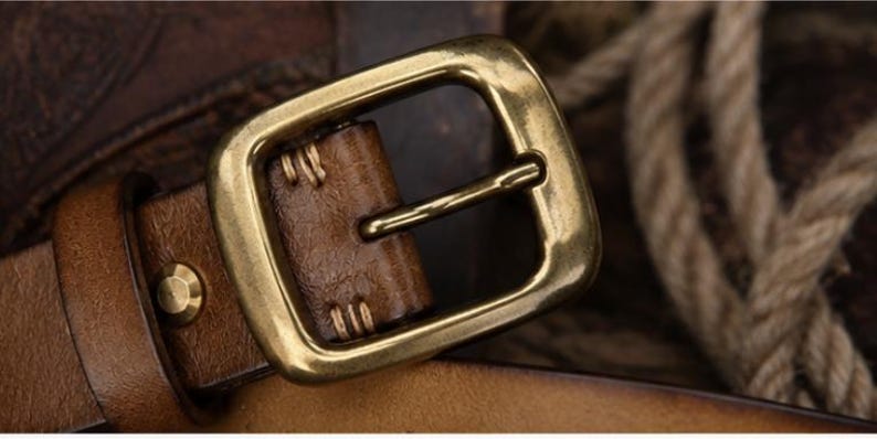 Herr Läderbälte Vintage Western Bälte Handgjort Äkta Läderbälte Rustikt Bälte Casual Dress Bälte Gåva bild 2
