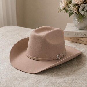Cowboyhoed van wolvilt, hoed in ranchstijl, boho-outfit, unisex wollen hoed, unisex afbeelding 2