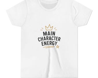 Camiseta juvenil con estampado de corona del personaje principal / Camiseta infantil con gráfico de corona