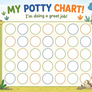 Dinosaur Potty Training Chart | Printable Sticker Reward for Toddlers (Digital Download)