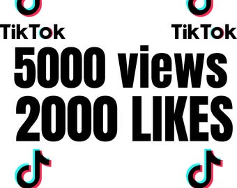 Serviço de 5000 visualizações e 2000 curtidas no TikTok, promoção no TikTok, marketing no TikTok, crescimento em mídias sociais, aumento de engajamento.