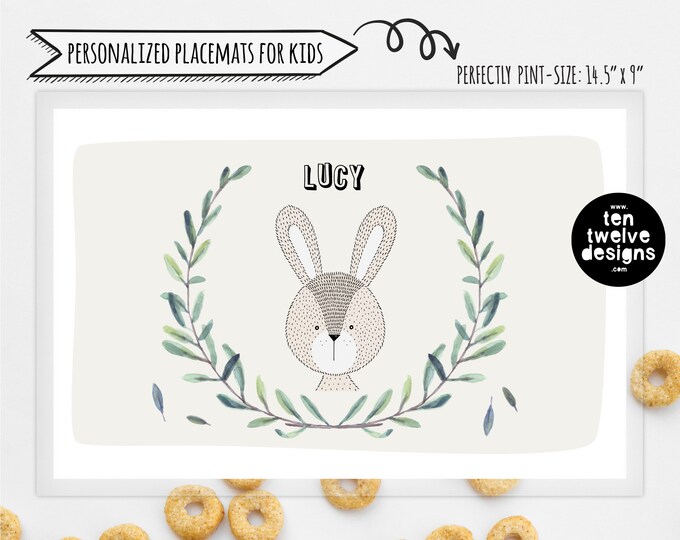 Die-cut Coloring Bunny Wreath Placemat - 12 sheets main image 0