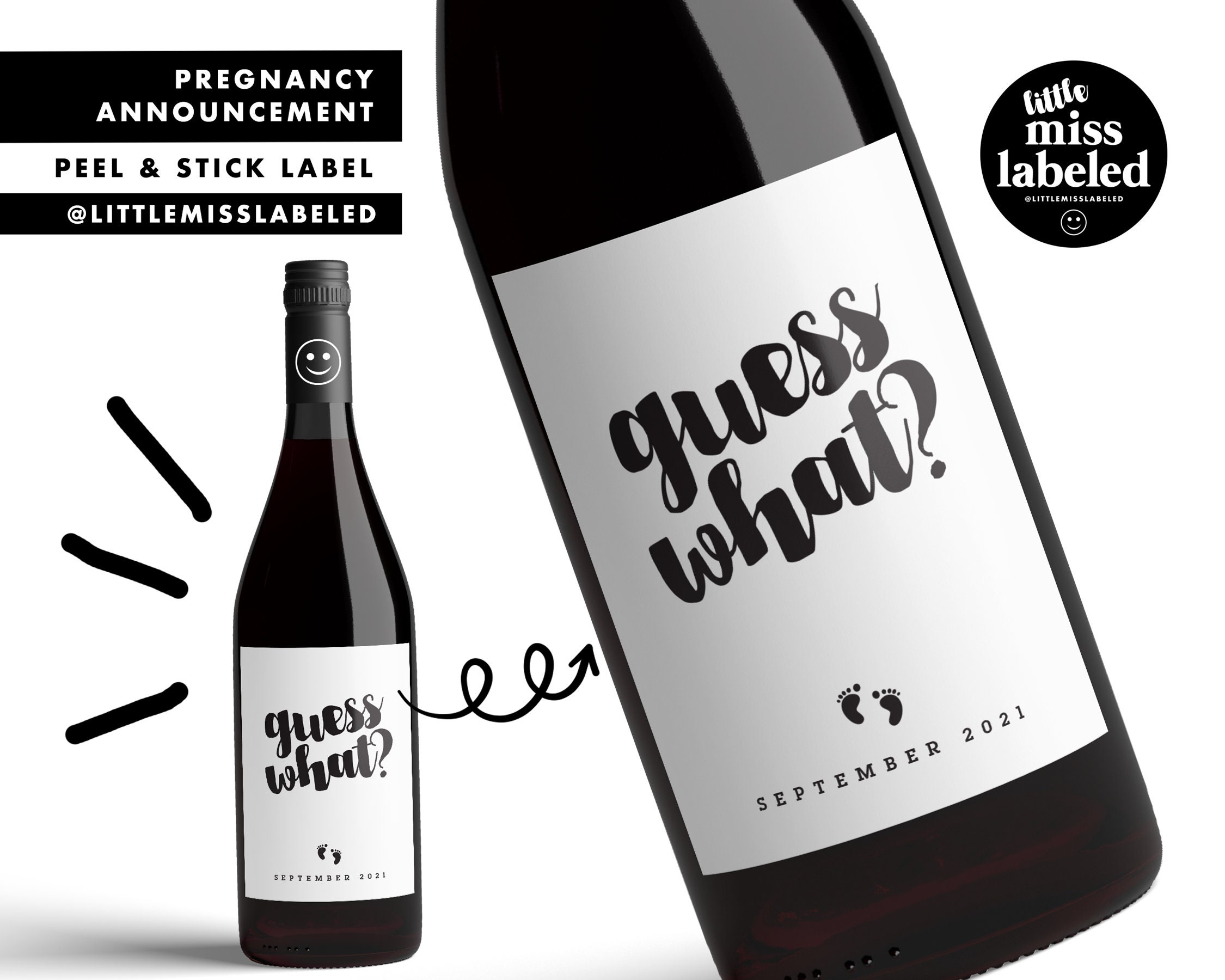 Guess What Pregnancy Announcement Wine Label Personalized - Etsy