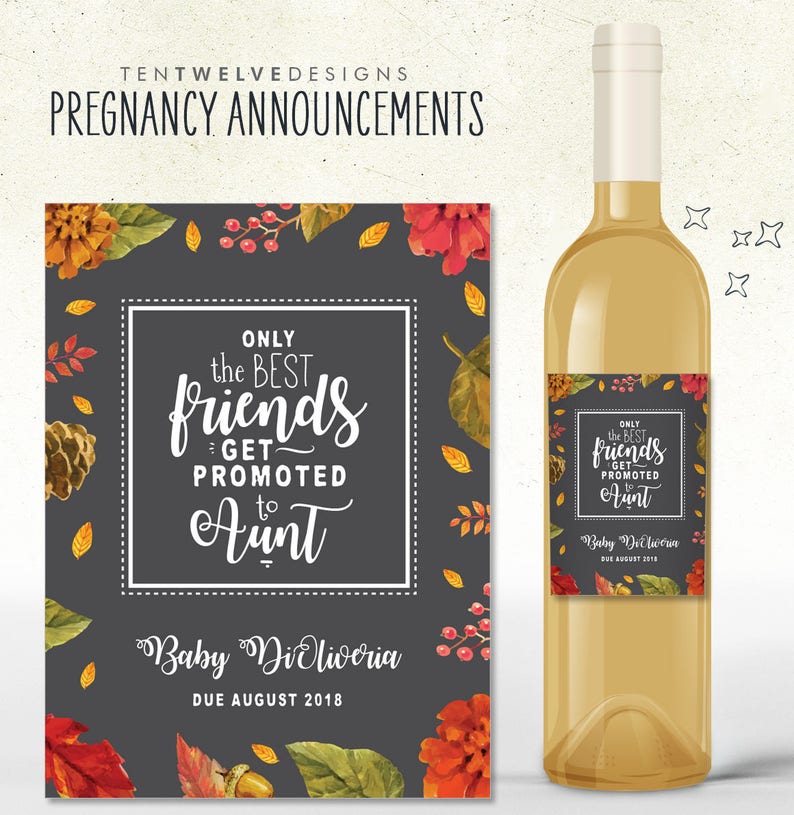 Pregnancy Announcement Custom Wine Label personalized baby Etsy