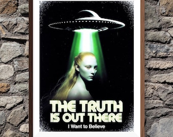 Poster extraterrestre nordique | Art mural rétro de science-fiction X-Files (téléchargement numérique)