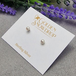 Tiny Freshwater Genuine Pearl Stud Earrings. 925 Sterling Silver 3mm White Pearl Studs. Small Classic Dainty Stud Earrings. Real Pearls.