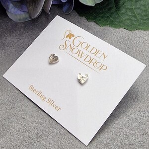 Heart Stud Earrings. 925 Sterling Silver. Simple Everyday Earrings. Cute Minimalistic Earrings. Love & Romance. Friendship Gift. Valentine.