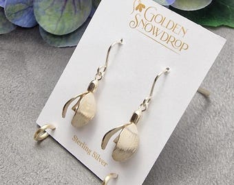 Sterling Silver Snowdrop Earrings, January Birth Flower Jewellery