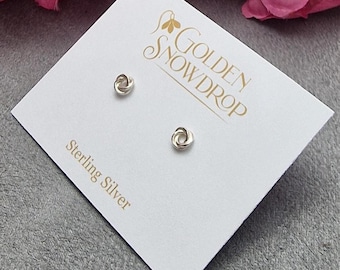 Sterling Silver Love Knot Stud Earrings, Friendship Jewellery