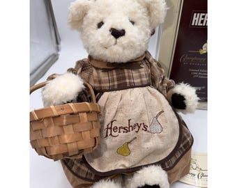Vintage HERSHEY'S Teddy Bear~ Hershey Kisses Dress~ Plush Bear ~Jointed 1996