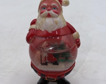 Vintage Christmas Snow Globe Snowglobe Celluloid Santa Hong Kong #449