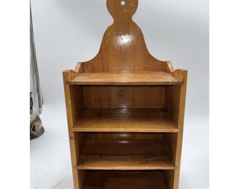 Vintage Colonial Handmade Primitive Wall Box Shelf For Miniatures Candle Box