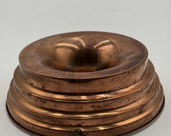 Stampo vintage in rame a più livelli per ciambelle, torte e gelatine, rotondo, 8,5" (21,5 cm), Copal, Portogallo.