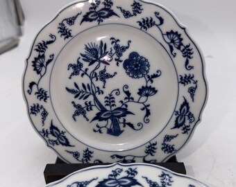 8 Vintage Blue Danube Bread & Butter Plates Blue Onion Pattern 6" Ribbon Mark