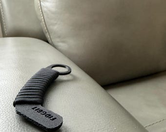 Fidgbit Black Texture Fidget Toy | 3D Printed PLA, Paracord Grip, USA Made