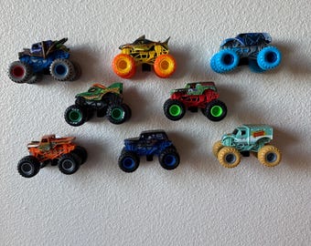 Monster Truck Wall Mount | Toy Truck Wall Display | 3D Printed | 10 Pack | Nail Included | Low Wall Damage | Kids Room Decor