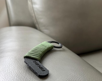 Textured Fidget Toy | 3D Printed PLA, Olive Green Paracord Wrap, USA Made