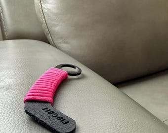 Textured Fidget Toy | Black PLA, Pink Paracord Wrap, USA Made