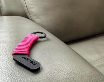 Fidgbit Fidget Toy | Black 3D Printed Frame, Pink Paracord Wrap, USA Made