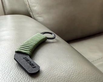 Fidgbit Fidget Toy | Black PLA, Olive Paracord Wrap, USA Made, Stress Relief