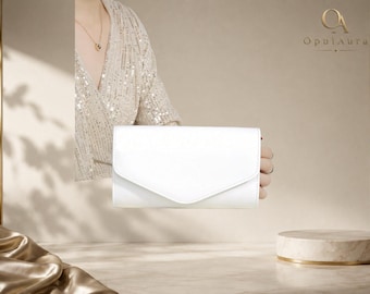 Elegant White Clutch Bag for Women, Woman Evening Bag