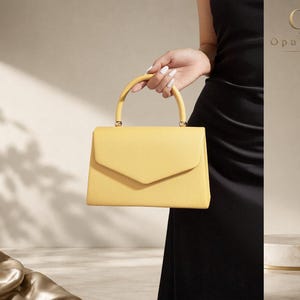 Gele Lychee Textuur Flap Handtas