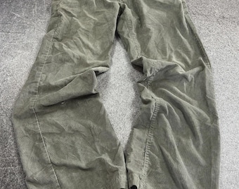 Vintage Nike ACG Corduroy Wide Leg Pants | Gorpcore Olive Green Trousers | Y2K Baggy Skater Corduroy Jeans | Grunge Fairycore Khaki