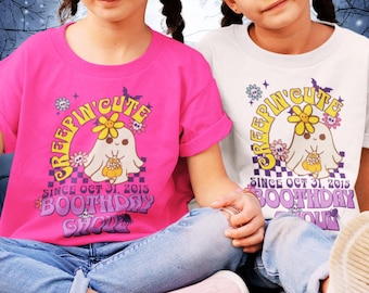 Halloween Birthday Shirt for October Birthday Party Outfit October 31st Birthday Shirt for Girls Personalized Kids Birthday Halloween Shirt
