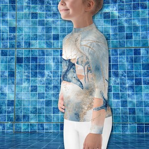 Kids Long Sleeve Rash Guard Girls Rash Guard Sun Protection Sun Shirt Sting Ray Swim Shirt for Kids Beach Tee Shirt Custom Rash Guard image 2