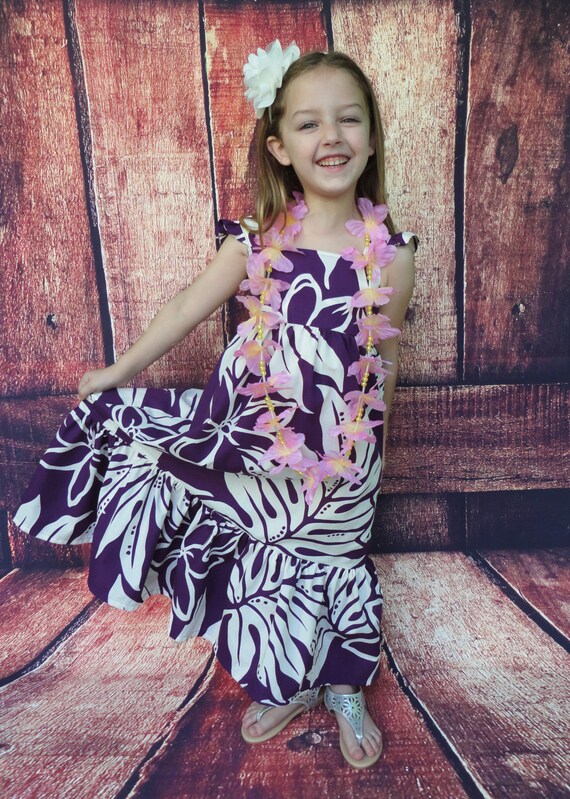 Little Girl's Hawaiian Dress Long Hawaiian Dress Etsy