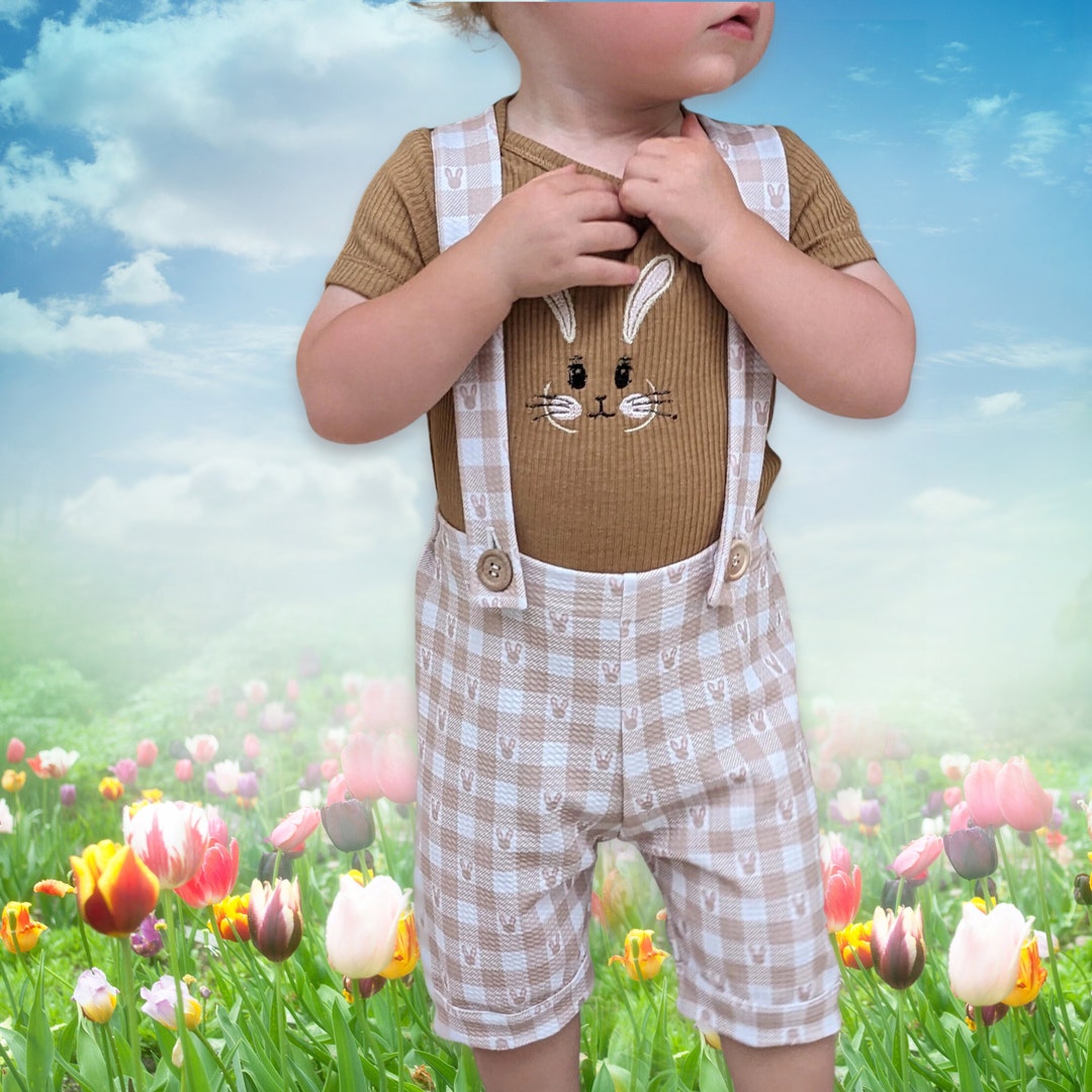 Cute Easter Outfit for Toddler Boy Easter Bunny Embroidered Shirt Baby ...