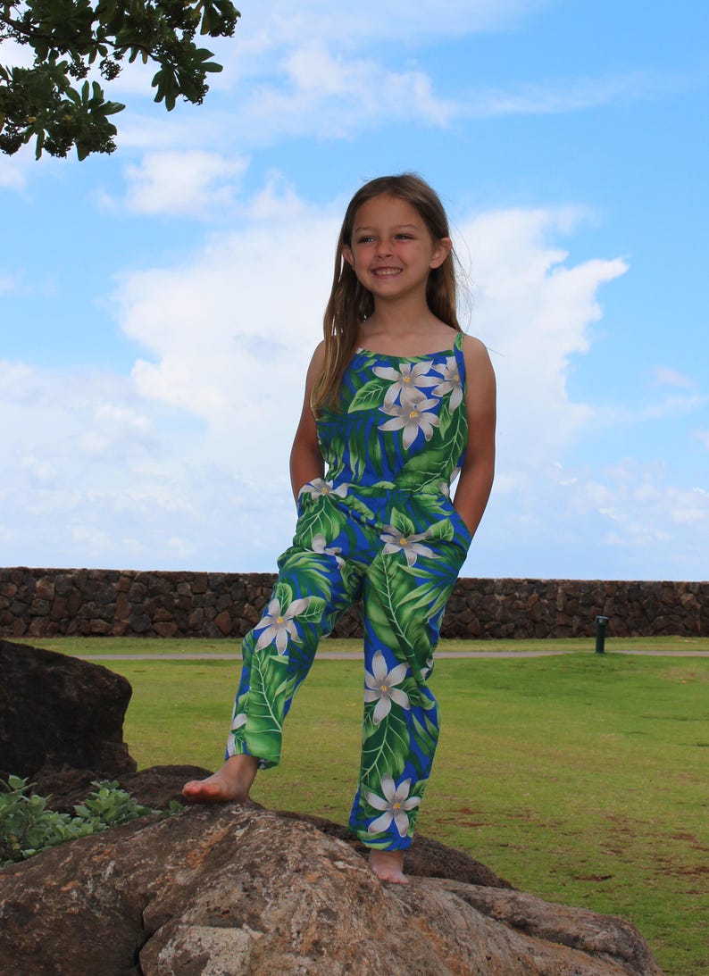 GIrls Hawaiian Dress Girls Hawaiian Jumpsuit Hawaiian Outfit | Etsy