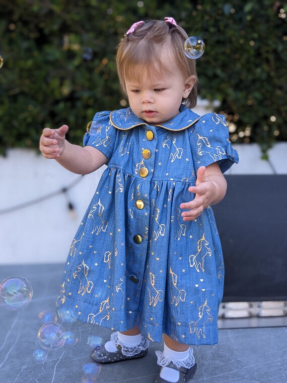 New Summer Toddler Baby Girl Cute Dress Denim Lace – Ready Baby-sgquangbinhtourist.com.vn