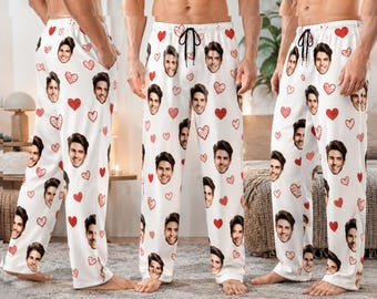 Benutzerdefinierte Pyjama Fotodruck Lange Pyjamas Hose für Frauen / Männer / Kinder