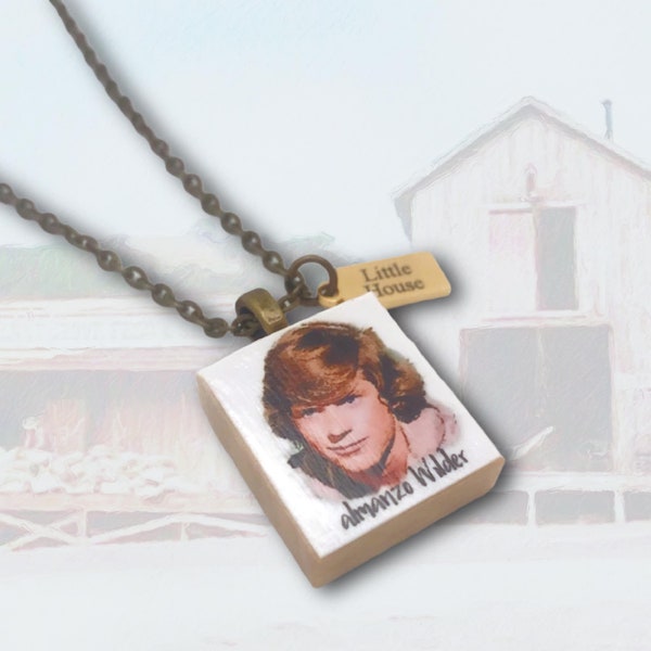 Almanzo Wilder Necklace, Little House on the Prairie Pendant, Tile Jewelry, Walnut Grove, Laura Ingalls Wilder