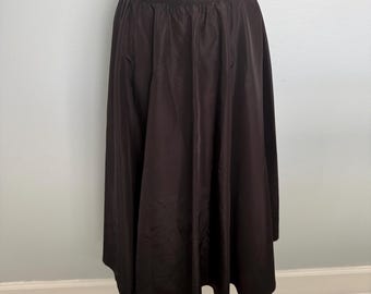 Vintage 80s Gunne Sax Black Acetate Maxi Skirt • Romantic Goth Style Size 13