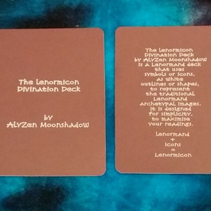 Het "LENORMICON" Lenormand deck van AlyZen Moonshadow waarzeggerij cartomancy waarzeggerij