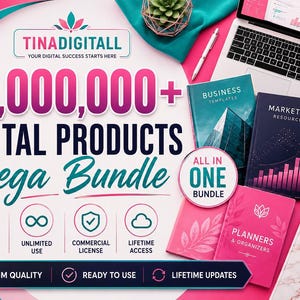 55 miljoner+ megapaket med digitala produkter | Videoredigering, grafisk design, utvecklare, PLR, MRR, kommersiell licens