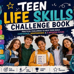 Teen Life Skills Challenge Book | Money, Time Management & Independence Workbook | Printable PDF