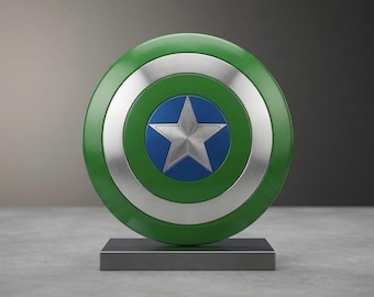 Custom Green Superhero Shield Prop | Nautical Star Cosplay Replica | Desk Decor