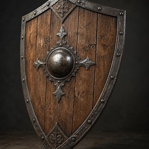 Bouclier en bois fait main, décoration murale gothique viking, accessoire de château rustique
